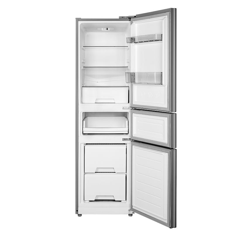 美的冰箱220L三门冰箱灰色租房家用客厅宿舍小型冰箱三开门三温低耗省电低音运行MR-231T高清大图