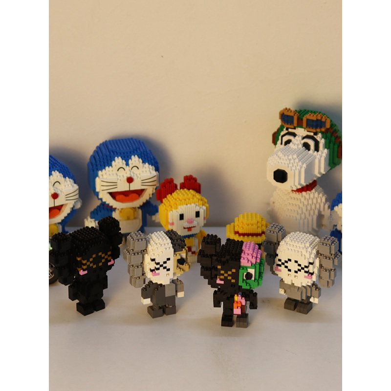 kaws潮牌 微型颗粒积木玩具拼插组装积木 男生女生 藏青色波妞