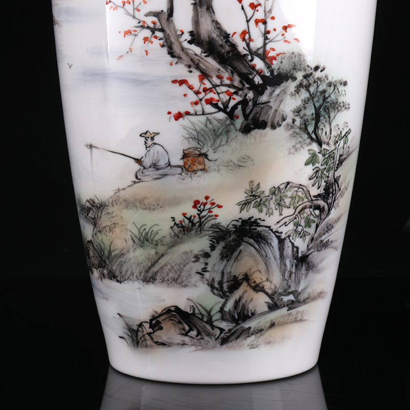 MULTIPOTENT茶宠摆件德化陶瓷花瓶工艺美术大师徐宝敬收藏作品-垂钓图大号高清大图