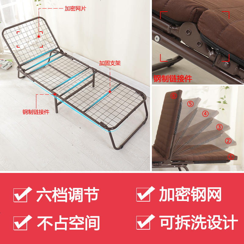 折叠床单人午休床办公午睡简易床医院陪护行军床免安装躺椅高清大图