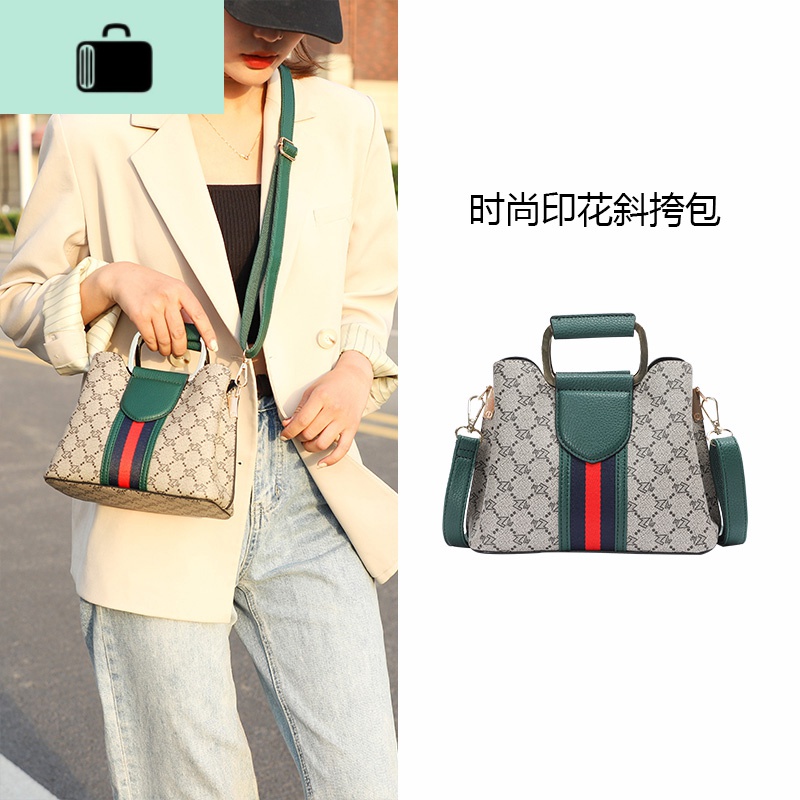 夏季水桶包2020新款潮ins时尚百搭斜挎包大容量印花手提包包女士NEWLAKE高清大图
