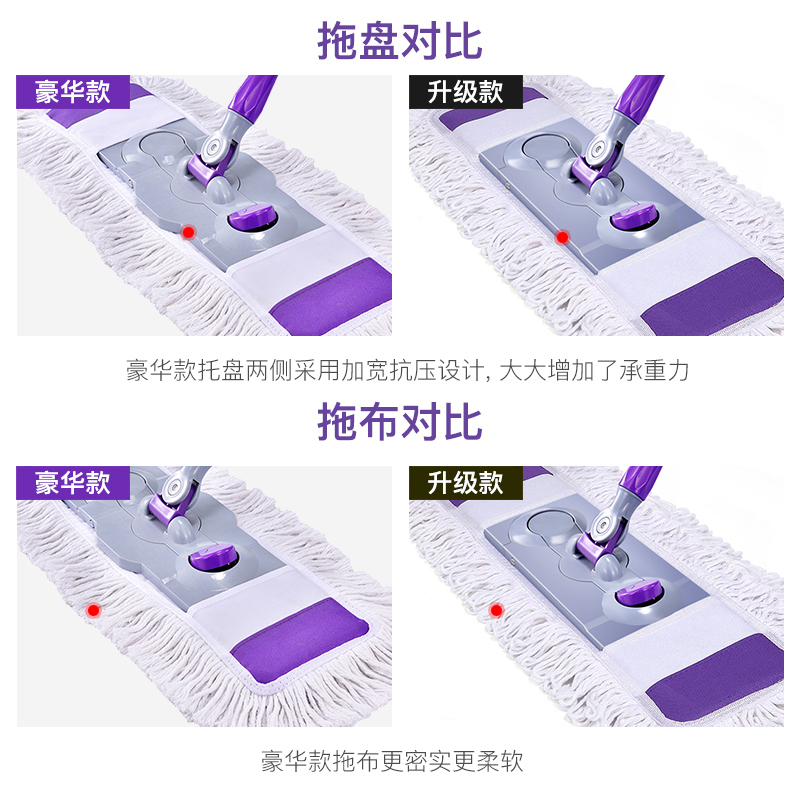 大号懒人免手洗平板拖把家用木地板拖布墩干湿两用一拖净拖地高清大图