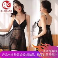 情趣内衣女蕾丝深V睡裙薄纱透视装激情制服诱惑大码套装