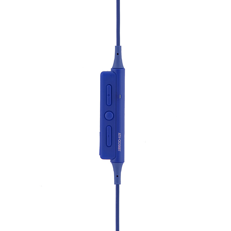 铁三角(Audio Technica)ATH-CK200BT无线蓝牙入耳式运动耳机挂颈式蓝牙通话耳机 蓝色