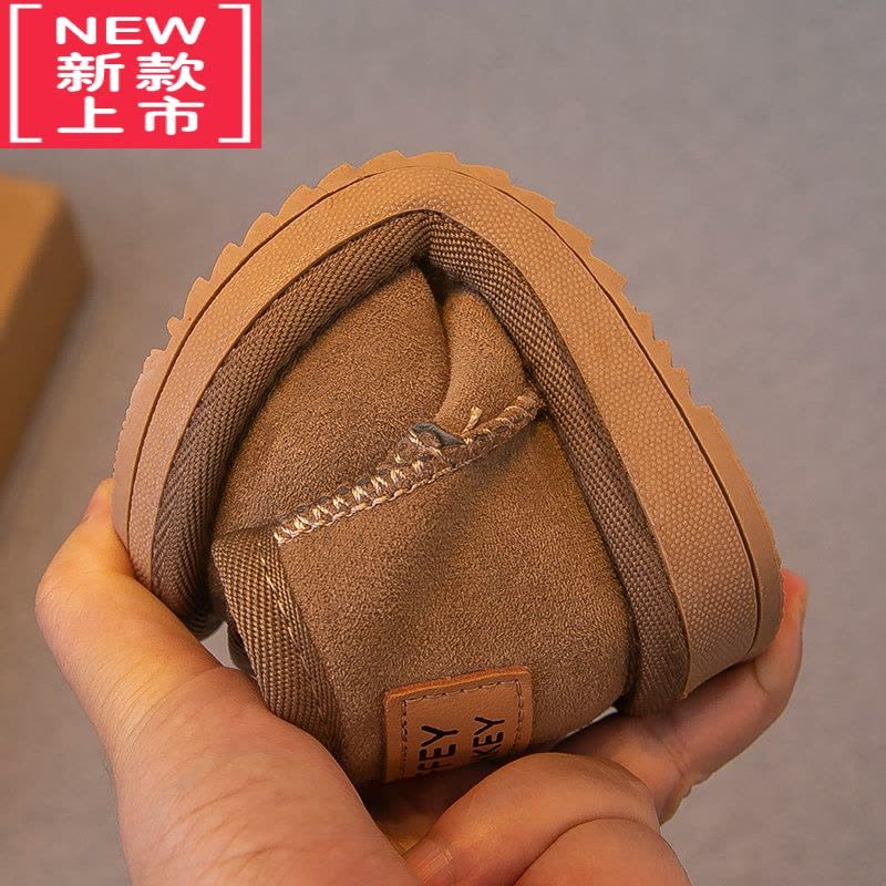 可莉允儿童雪地靴2022冬款男童加绒加厚短靴女童雪地棉小童宝宝棉鞋冬靴图片