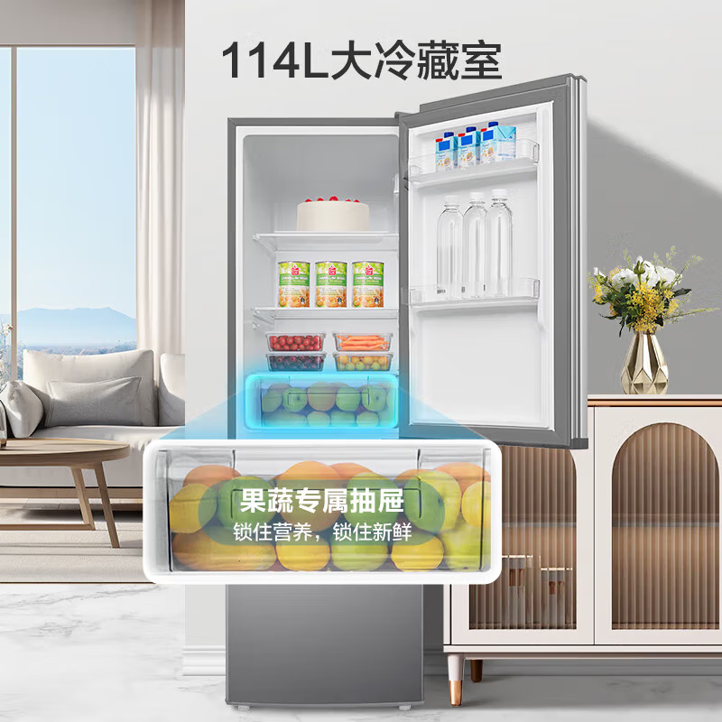容声(Ronshen)BCD-171D12D双门小型家用宿舍租房用节能低噪急速冷冻小户型办公室二门冰箱