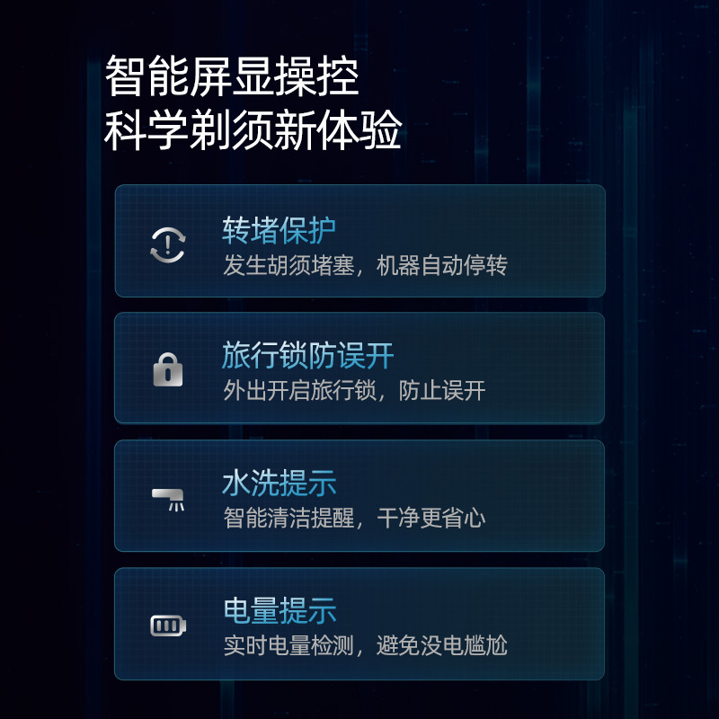 蓓慈(beici)剃须刀电动男士刮胡刀全身水洗智能充电式胡须刀正品刮胡子刀X3(海军蓝)