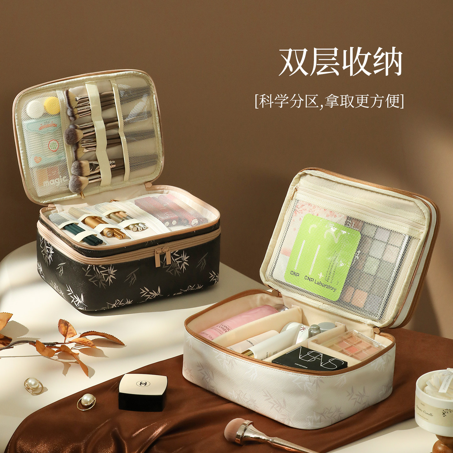 新中式化妆包女2025新款高端大容量便携式外出化妆刷护肤收纳1085高清大图
