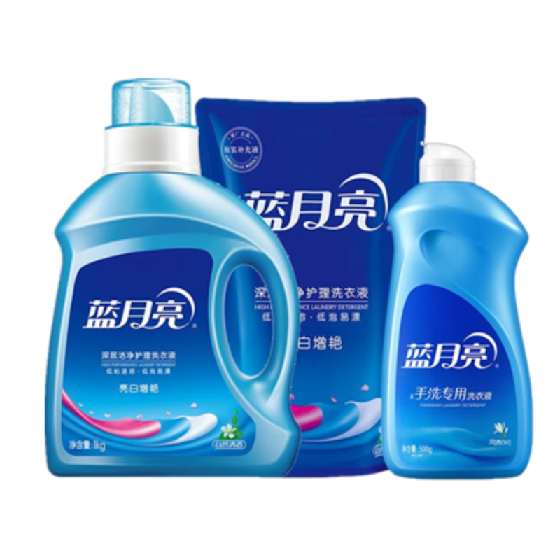 蓝月亮自然清香洗衣液(瓶1kg+袋500g)+白兰洗衣液翻盖装500g-81000113高清大图
