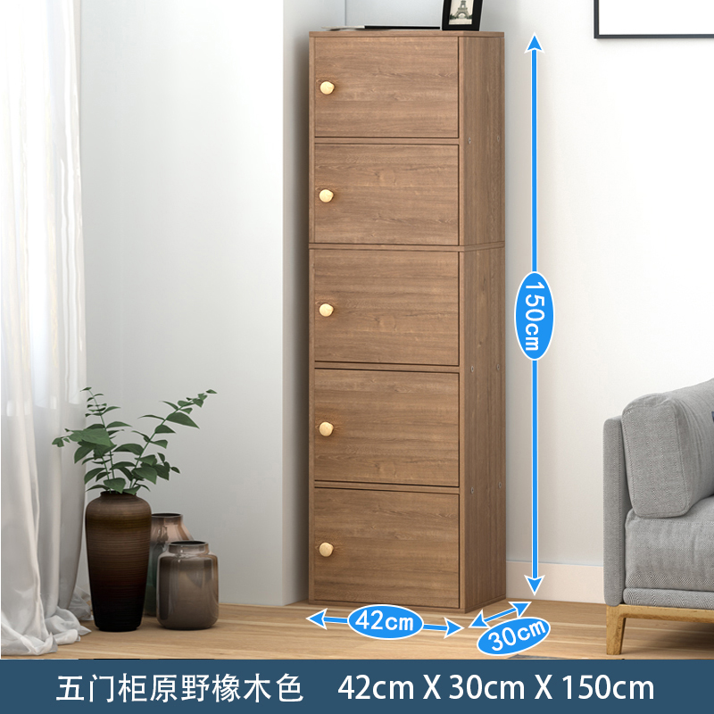 鑫环境 简约书柜带门书架储物柜简易收纳柜置物架格子柜欧式现代小柜子高清大图