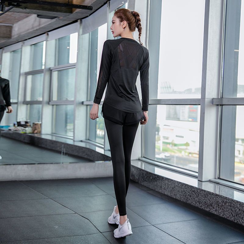 瑜伽服运动健身服套装女显瘦弹力速干网红时尚跑步运动套装女