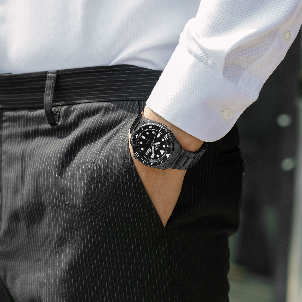 SEIKO精工5号官方正品手表男日本绿水鬼机械表高清大图