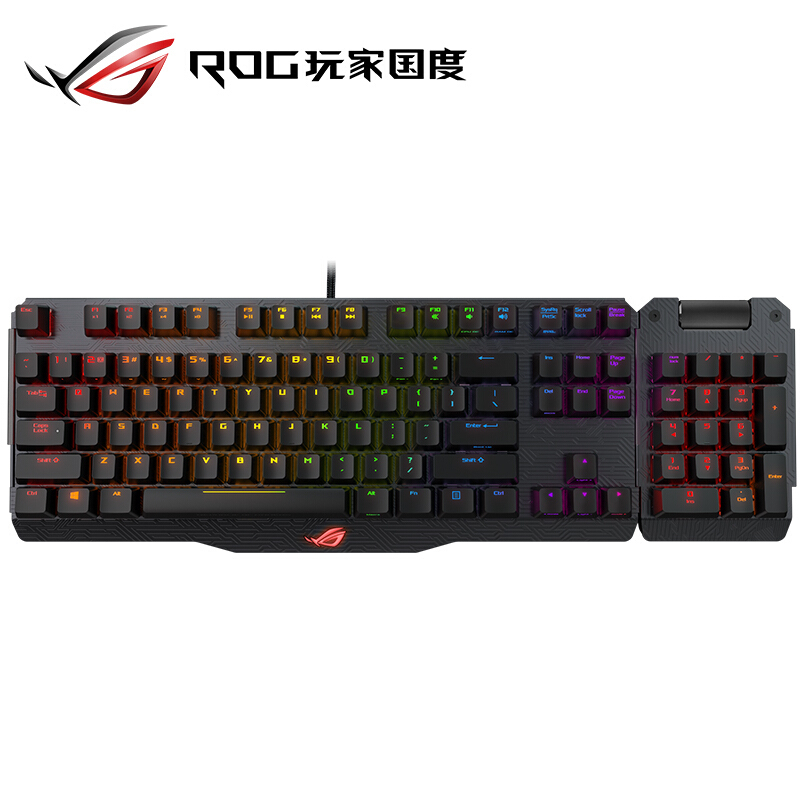Asus/华硕ROG Claymore 玩家国度机械游戏分离式RGB电竞机械键盘 红轴