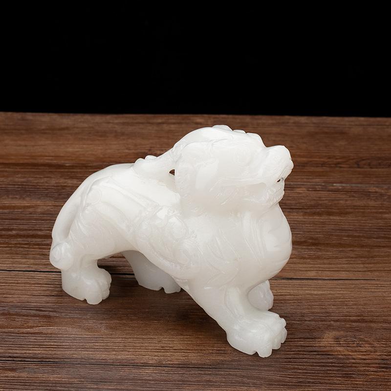家柏饰(CORATED)玉石貔貅摆件白玉工艺品 玄关客厅装饰品摆设乔迁开业送礼高清大图