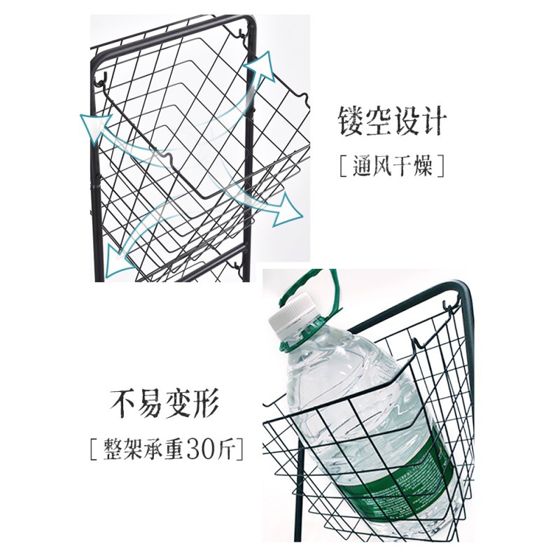 零食收纳架落地多层蔬菜置物架储物架家用水果收纳筐客厅厨房收纳层架 三维工匠高清大图