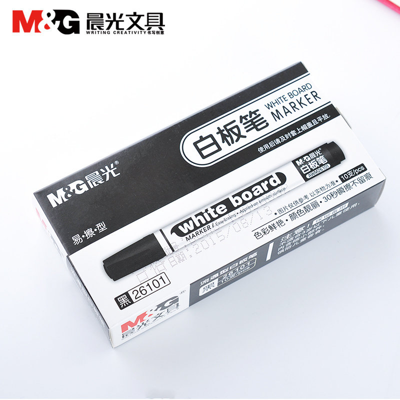 晨光 (M&G) 10支/盒 单头 流通型 黑色 白板笔 AWM26101A (单位:盒)