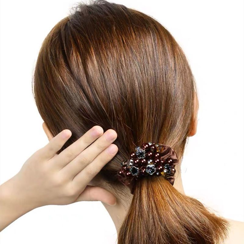 全珍珠藏蓝色 头发绳扎马尾女士简约气质韩国头绳盘发皮筋大人蓝色ins