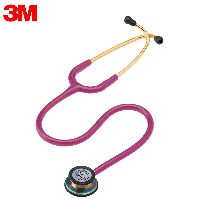 3M听诊器Littmann通用双面型第三代听诊器双头双膜片变频成人儿童学生听诊器医生专用5806限定草莓红/彩虹版