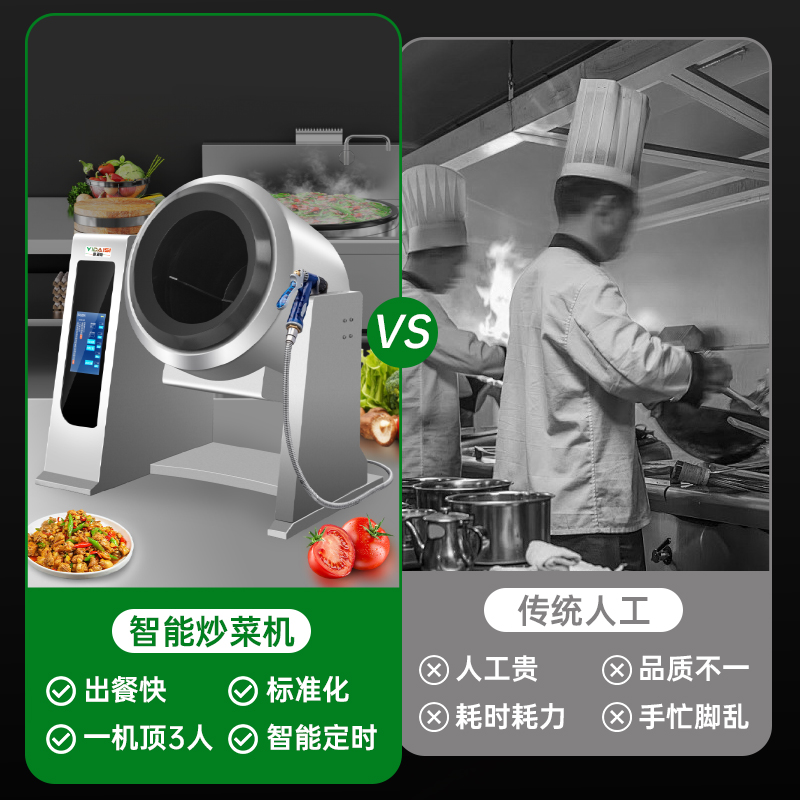 意黛斯YIDAISI 全自动炒菜机商用大型厨房智能炒菜设备多功能电动触屏台式电磁炒菜机Φ400mm YDS-TGQ40J高清大图
