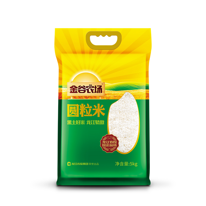 金谷农场 东北大米 圆粒米 5KG 珍珠米 10斤 家庭装