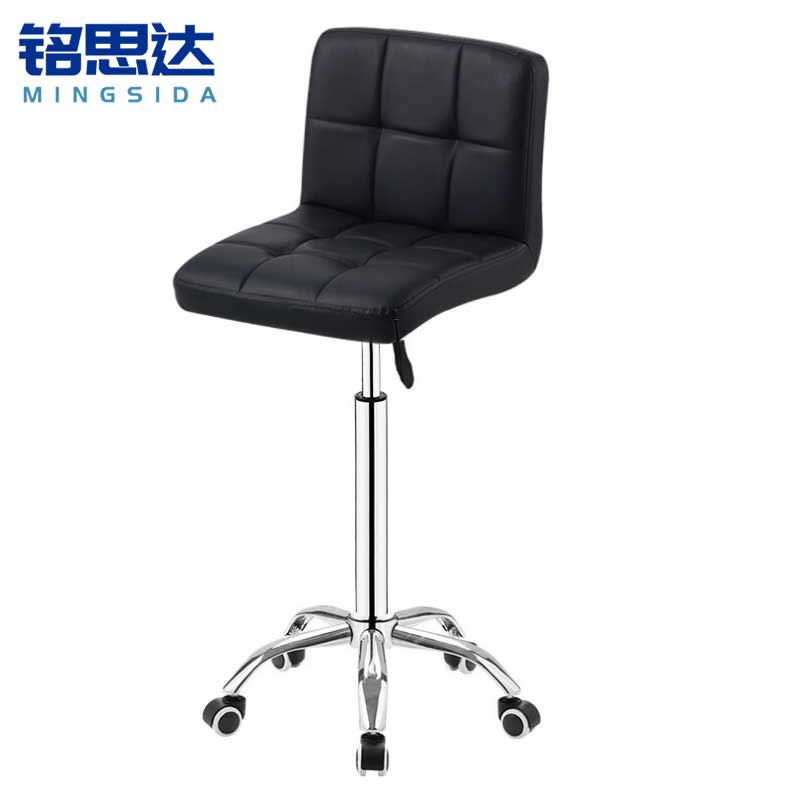 铭思达吧台椅滑轮款把高清大图