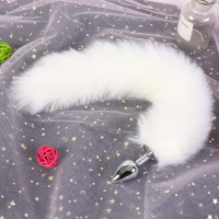 女用SM狐狸尾巴后庭尾巴肛塞女情趣用品性工具猫玩具肛塞扩肛器 白狐尾巴组合4