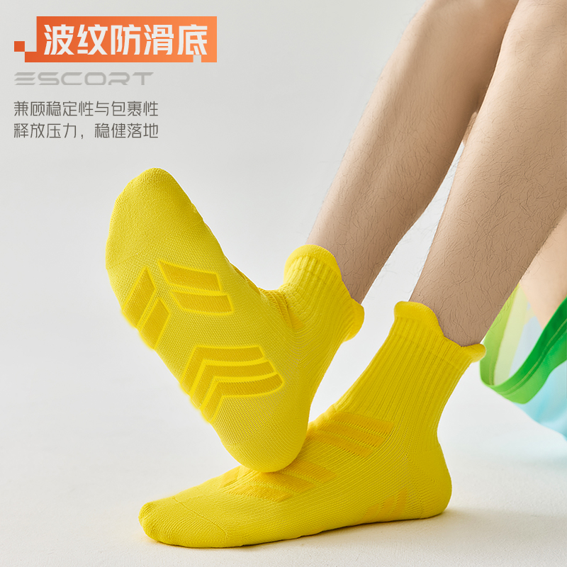 舒跑跑步短袜专业运动袜子男款春夏季毛巾底马拉松跑步篮球袜子高清大图