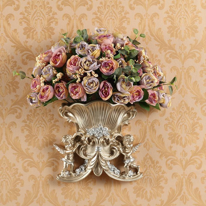 三维工匠壁饰欧式花艺天使花瓶壁挂家居创意壁饰挂壁树脂花盆客厅墙面装饰挂件三维工匠a款 香槟 6束莲边花 价格图片品牌报价 苏宁易购大黄蜂家居专营店