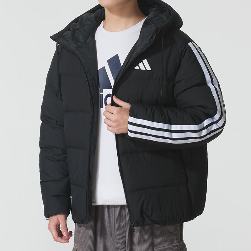 阿迪达斯 (adidas)外套男装新款运动羽绒服跑步休闲骑行防风连帽夹克KC2490 ZP高清大图
