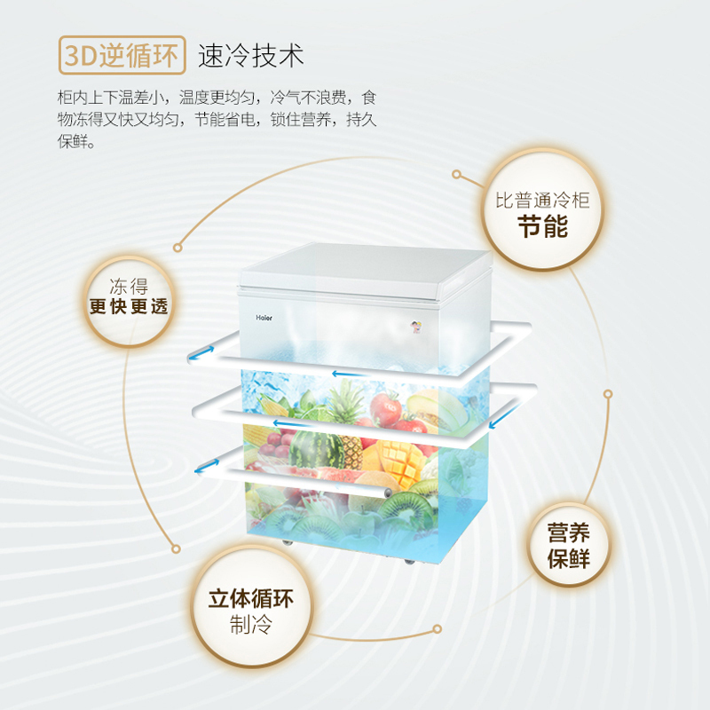 海尔（Haier）BC/BD-142HT 142升家用冰柜 冷藏冷冻转换柜 顶开门小型迷你冰箱 节能单温卧式冷柜