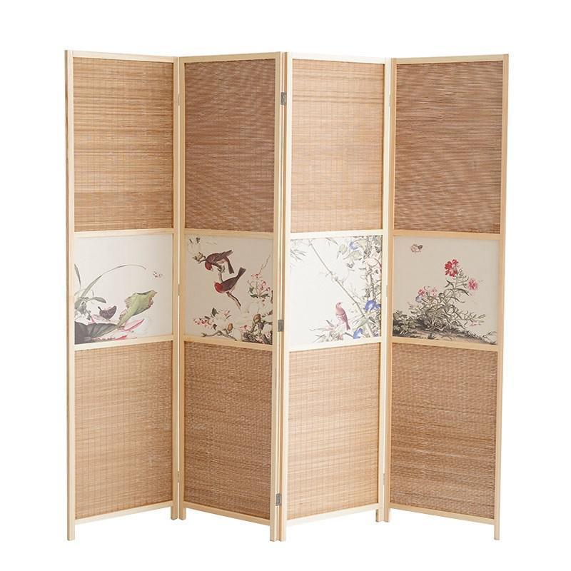 新中式屏风隔断客厅折叠移动卧室遮挡家用简约现代折屏隔断墙 中国画1.5米高*50cm(1扇）