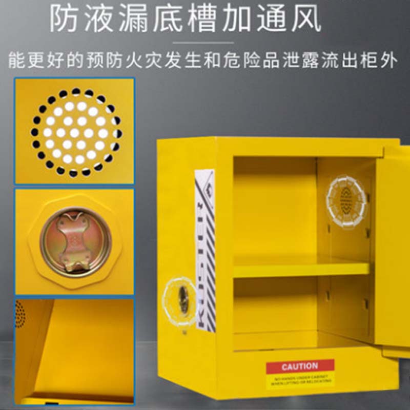 丛林狐 防爆柜工业化学品安全柜危化品防火防爆箱12/40加仑危险品储存柜 22加仑双层加厚 黄色高清大图