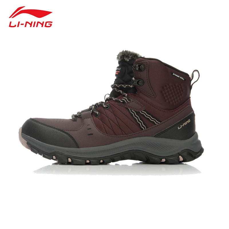 李宁运动鞋加绒棉鞋户外鞋保暖慢跑越野旅游运动休闲鞋ahtk025
