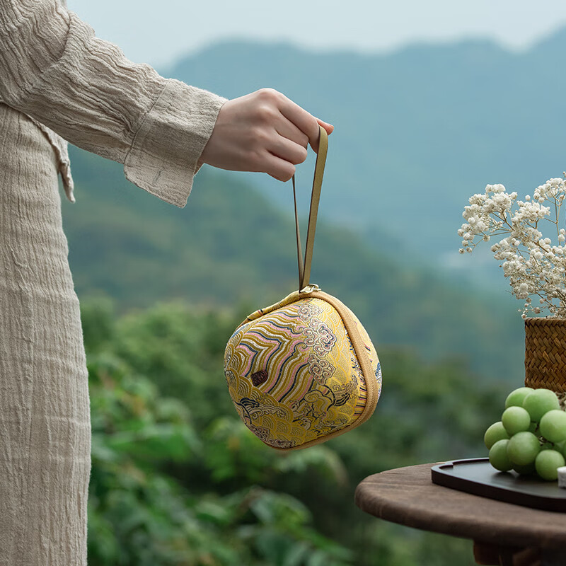 万仟堂(Edenus)旅行茶具 快客杯陶瓷套装一壶一杯女性便携包送礼 事事如意A 朱漆釉(升级版)带便携包高清大图