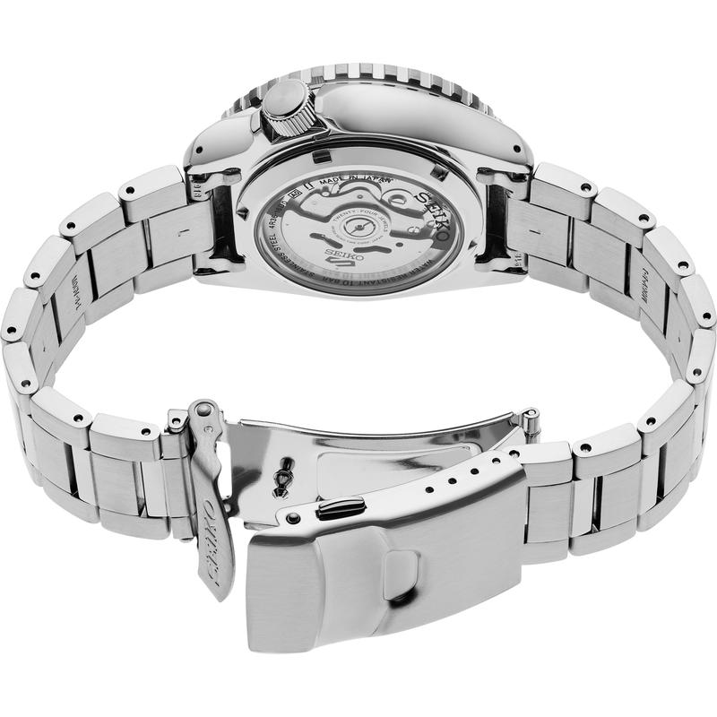 SEIKO/精工新款5号时尚系列男士手表钢带防水夜光蓝表盘男士自动机械表高清大图