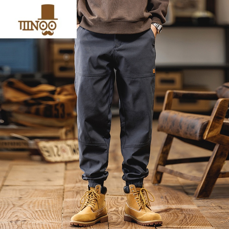 YANXU美式工装裤子男秋季潮牌宽松大码男士复古休闲束脚裤男裤2023新款高清大图