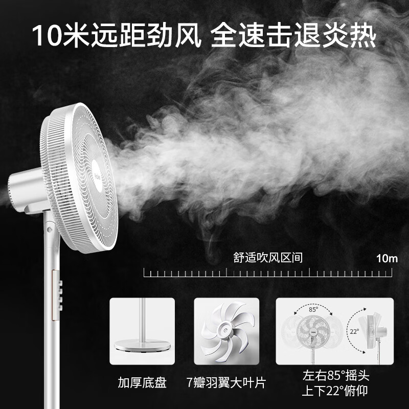 海尔(Haier)落地扇电风扇七叶轻音台立两用家用卧室桌面小型风扇大风量节能摇头宿舍电扇 HFS-J3546B 机械款高清大图
