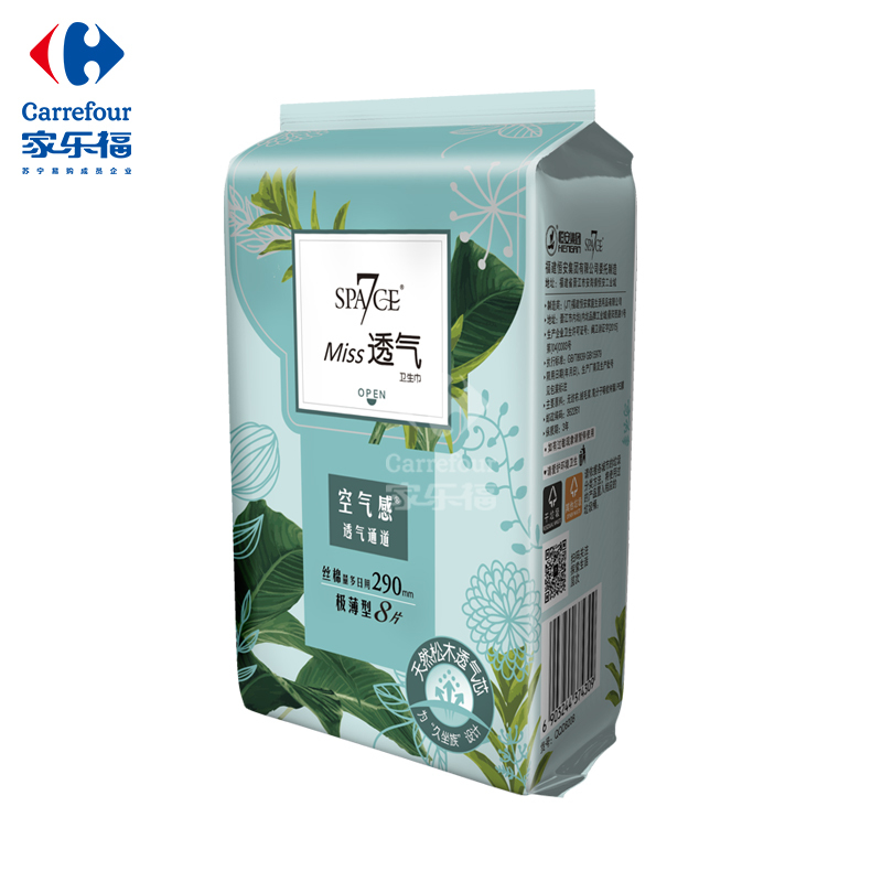 七度空间(SPACE 7) Miss透气系列超薄 卫生巾 8片290mm 夜用