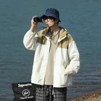 防晒衣夏季新款情侣防晒服透气户外钓鱼服装防紫外线连帽男装外套 S 266-FSY-B1188米黄色