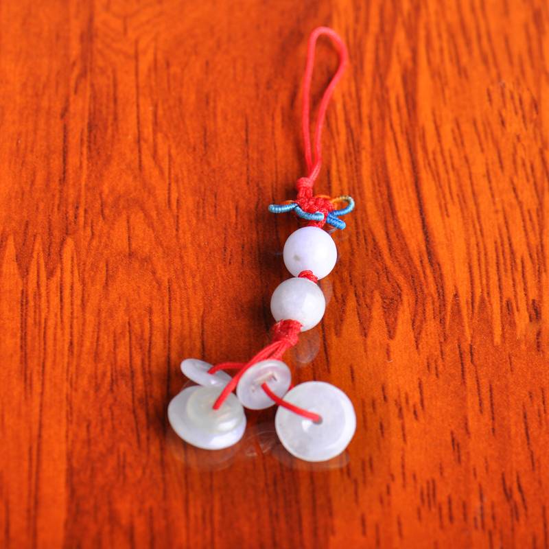 梦克拉Mkela 翡翠包包链手机链挂件挂饰 涵义 手机链 手机坠 手工编织 钥匙坠 玉石平安扣包链高清大图