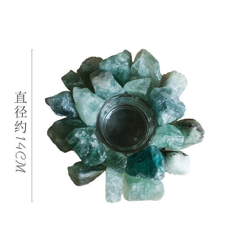 紫水晶烛台绿萤石 玛瑙装饰摆件能量风水 莲座烛台（绿萤石）_506_503