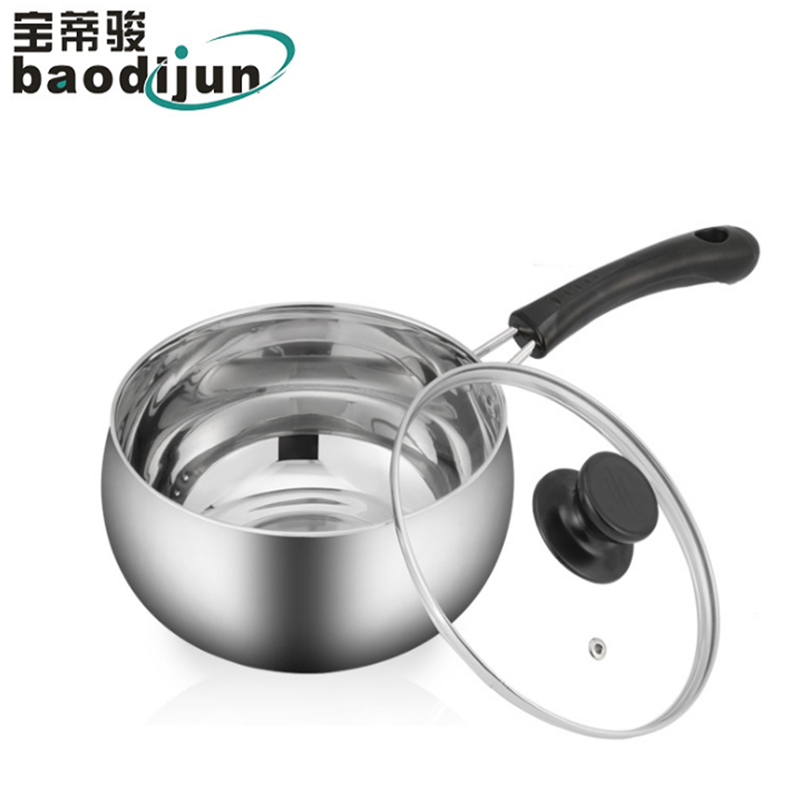 宝蒂骏VG009不锈钢加厚无磁奶锅不粘锅单柄小汤锅 电磁炉通用 16cm