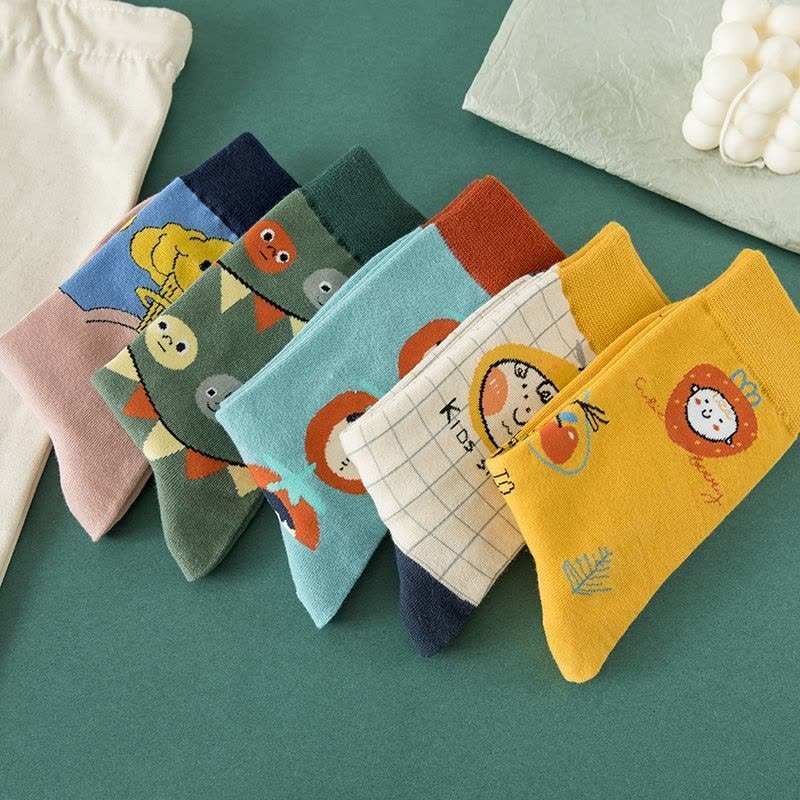 韩国卡通袜子女中筒袜潮流长筒袜男欧美街头日系可爱春秋学生棉袜莎丞图片