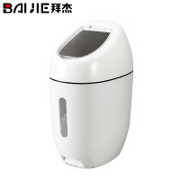 拜杰（Baijie）米桶家用米缸厨房储米箱大米面粉面桶米粉盒10公斤拉抽式自动计量装米桶防尘防潮 白色米桶 20斤装