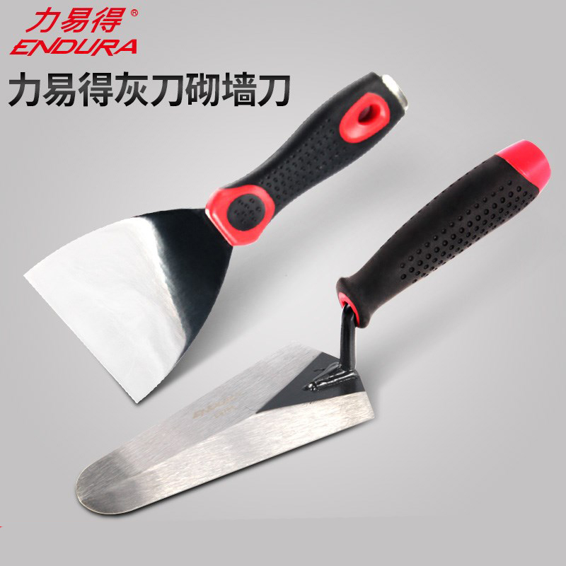 力易得(ENDURA) 不锈钢塑柄油灰刀 铲子刮刀 4英寸100mm E9777(6把)