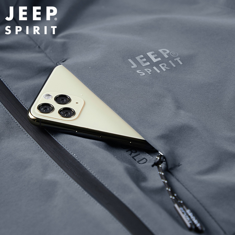 JEEP SPIRIT吉普男士夹克2021春秋新款立领轻质外套男青年休闲春装百搭潮男上衣
