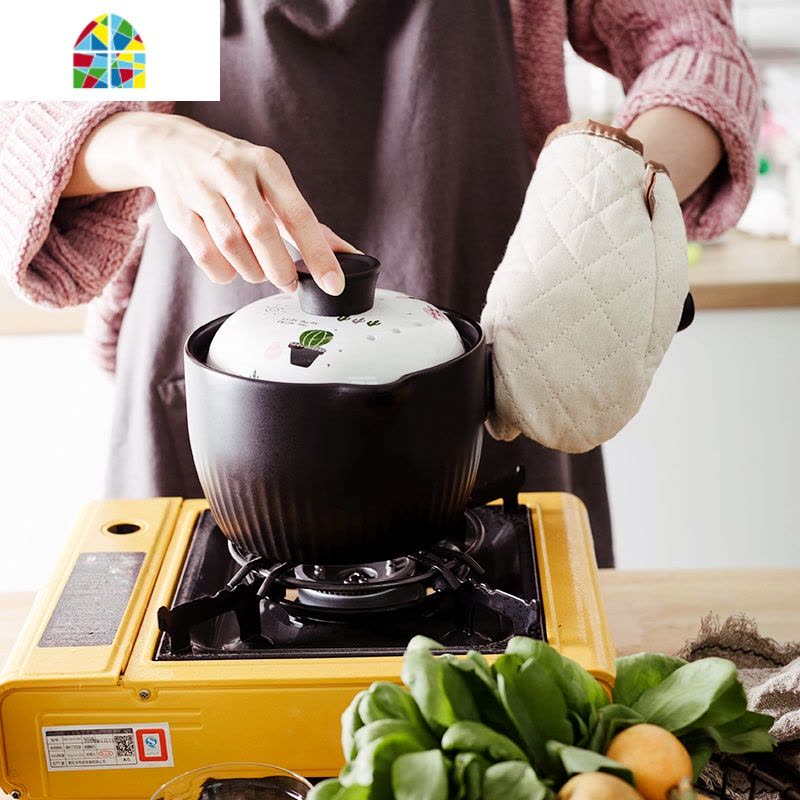 陶瓷奶锅家用小砂锅燃气热奶不粘婴儿熬粥宝宝辅食锅煮面煮粥的 FENGHOU 黄色1升图片