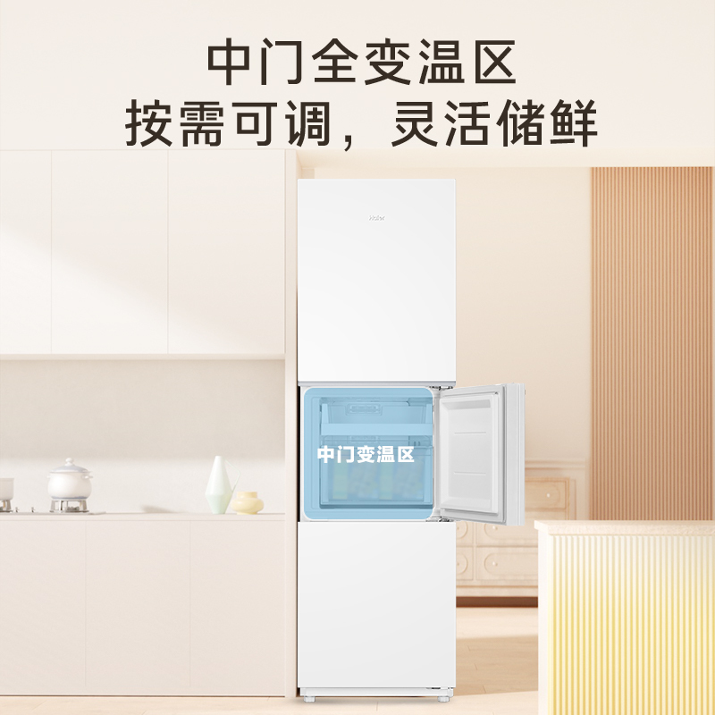 海尔(Haier) 251升 风冷无霜 一级变频 健康保鲜冰箱BCD-251WGHC3E7WV