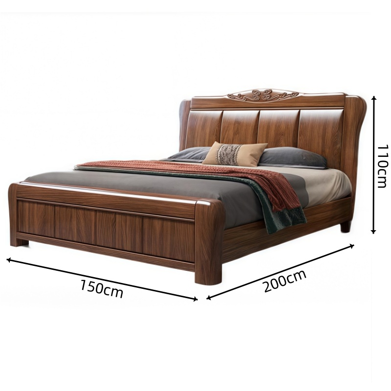 豫龙都床+乳胶床垫1.5米套高清大图