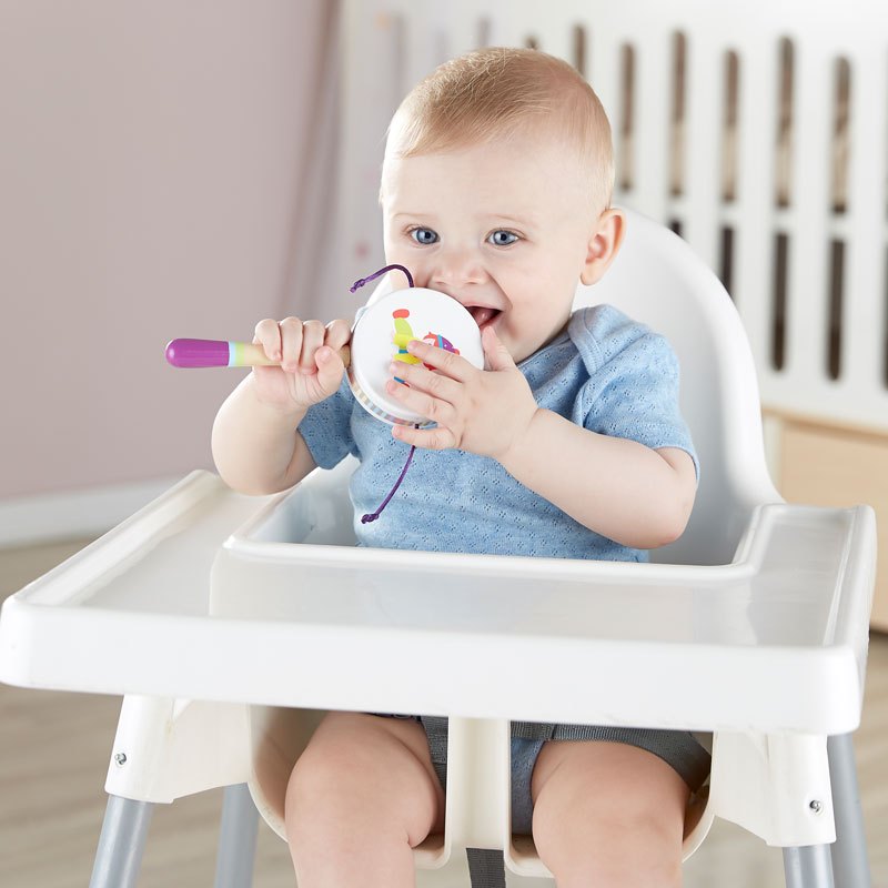 Hape&金宝贝 悦动拨浪鼓10M-3岁宝宝婴幼儿玩具低分贝保护听力宝宝手摇铃早教益智礼盒装